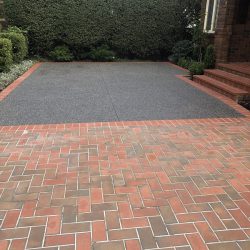 Red Brick Herringbone Paving